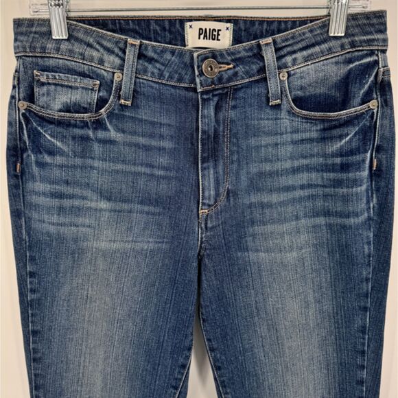 PAIGE Jacqueline Straight Leg High Rise Velvet Ankle Lace Jeans Size 28 - Picture 3 of 7